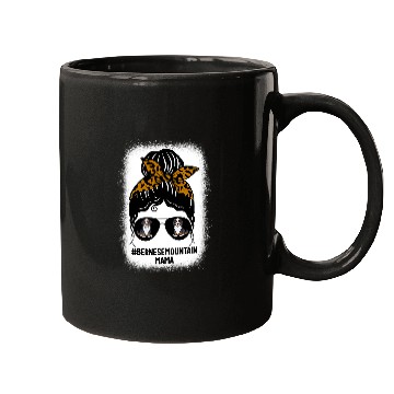 Discover Bleached Bernese Mountain Mama Messy Bun Glasses Dog Owner Mugs