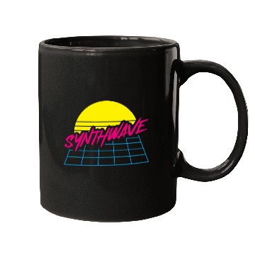 Discover 80s Synthwave Art Retrowave Retro Synthie Wave Mugs