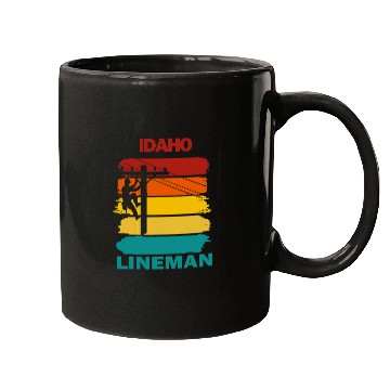 Discover Electrical Idaho Lineman Sunset Electrician Mugs