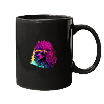 Discover Poodles 80s Synthwave with Poodle Retrowave Poodle dog Mugs
