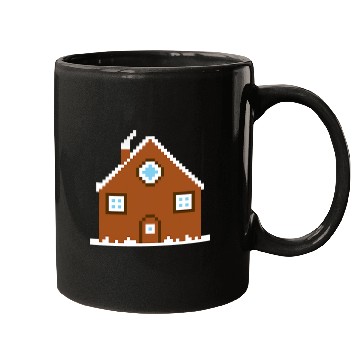 Discover 8 Bit Christmas Gingerbread House Retro Pixel Art Mugs