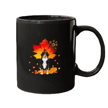 Discover Bernese Mountain Dog Lover Autumn Leaf Fall Leaves Pumpkin Mugs