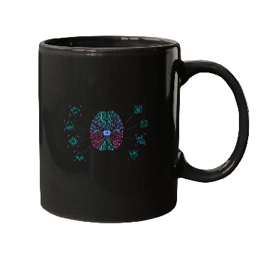 Discover Artificial Intelligence Brain Icon Illustration Future Mugs