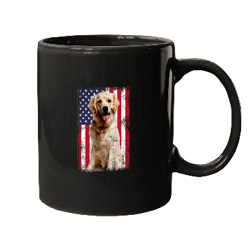 Discover Goldie American Flag vintages 181 Golden Retriever Dog Mugs