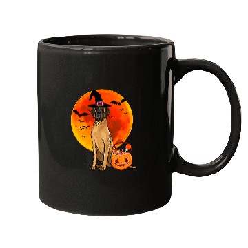 Discover Dog Great Dane Halloween Brown Great Dane Jack O Lantern Pumpkin Mugs