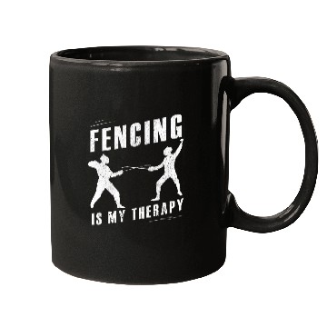 Discover Fencing vintages funny illustration FENCING IS my therapy Mugs