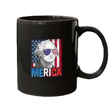 Discover George Washington 4th Of July Merica Men Women American Flag Mugs