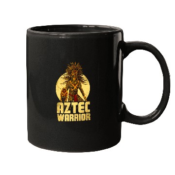 Discover Aztec Warrior King Mexican Native Art Mayans 4 Mugs