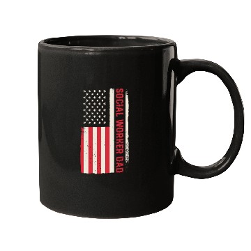 Discover Patriotic Welfare Almoner Social Worker Dad American Flag 5 Mugs