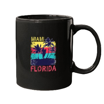 Discover Surf Life Retro Summer Surfing South Beach Tropical Miami Florida Mugs