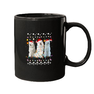 Discover Dog Samoyed xmass Lighting Matching Ugly Samoyed Dog Christmas 73 Mugs