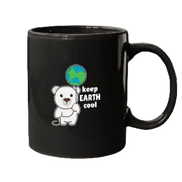 Discover Funny Bear Polar Bear With Earth Climate Protection keeps earth cool Cute Bears Mugs