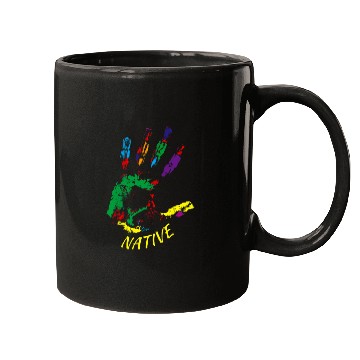 Discover Handprint Native American Indigenous Tribe Illustration Mugs