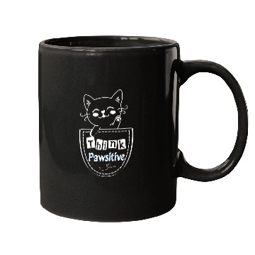Discover Cat In Pocket Think Pawsitive Gift for Kitty Lovers Mugs