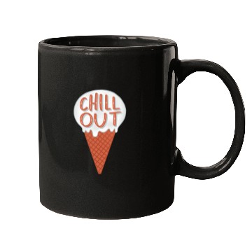 Discover Chill Out Ice Cream Lettering Illustration Mugs