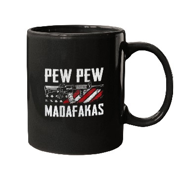 Discover Pew Pew Madafakas Funny Pro Guns 2nd Amendment ON BACK Mugs