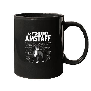 Discover Dog Staffordshire Anatomy of an Amstaff American Staffordshire Terrier 3 Mugs