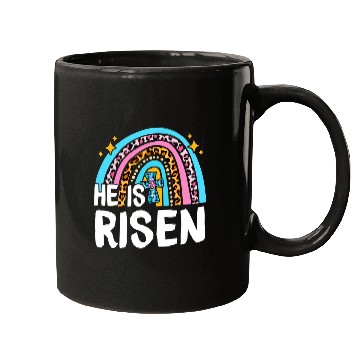 Discover Christian He Is Risen Jesus Happy Easter Rainbow Women Christ Mugs
