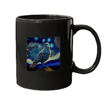 Discover Surrealism Starry Night Mockingbird Mugs