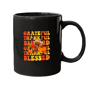 Discover Grateful Thankful And Blessed Turkey Fall Vibes Thanksgiving 82 Mugs
