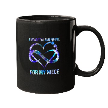 Discover I Wear Teal Purple For Niece suicides Prevention Awareness Mugs