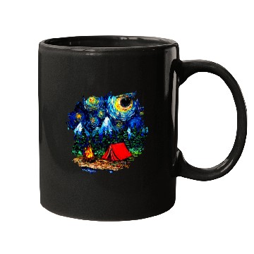 Discover Camping Starry Night Impressionist Art by Aja Mugs