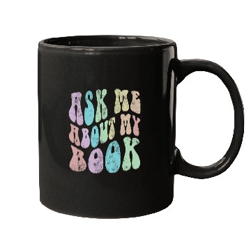 Discover Reading Book Retro ASK ME About MY BOOK Published Author Event Writer Reader Mugs
