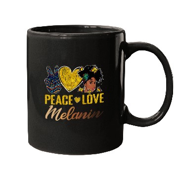 Discover Peace Love Melanin BHM BLM Black History Pride Afro Women Mugs