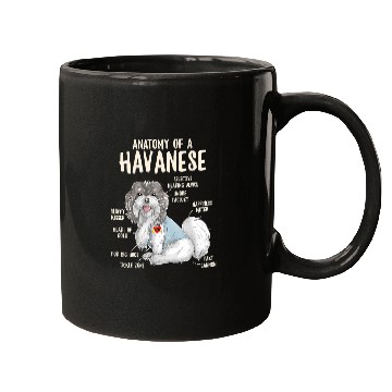 Discover Dog Havanese Anatomy of A Havanese Dog Owner Puppy Funny Cute 3 Mugs