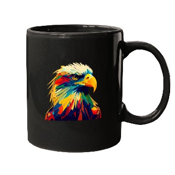 Discover American Bald Eagle Design Colorful Pop Art Bald Eagle Lover Mugs