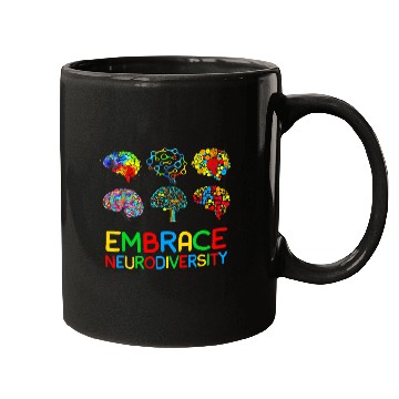 Discover Autism Embrace Neurodiversity ADHD Autism Awareness Brain Support Neurodiverse Mugs