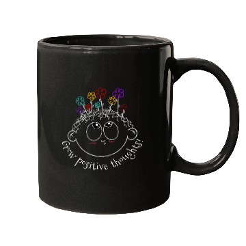 Discover Grow Positive Thoughts Cartoon Flowers Growth Mindset Mugs