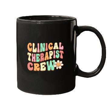 Discover Clinical Therapist Crew Retro Groovy Psychologist Vibes Mugs