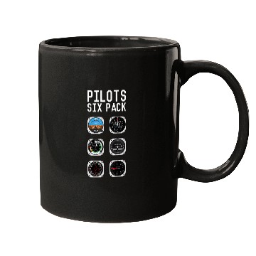 Discover Flight instruments six pack aviation airplane pilots 2 Mugs