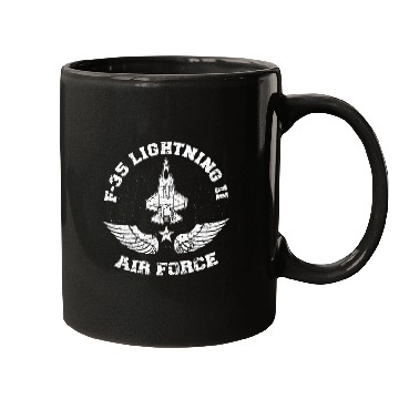 Discover F35 Lightning II USAF Stealth Multirole Aircraft Pilot Mugs