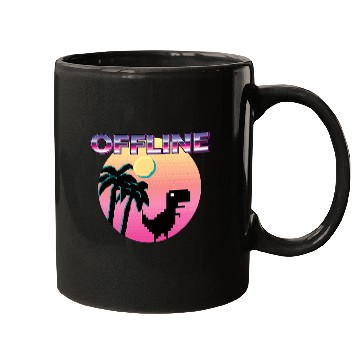 Discover Funny retro vacation offline dinosour Mugs