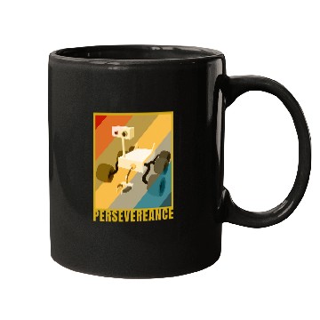 Discover Colonize Mars Perseverance Rover Retro Portrait Space Lover Mugs