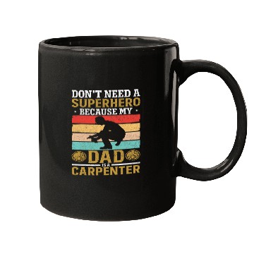 Discover Woodworking Dad Superhero Fathers day Carpenter Mugs