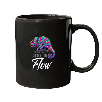 Discover Go With the Flow Rainbow Chameleon Art Mugs