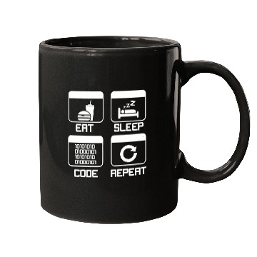 Discover Eat Sleep Code Repeat Computer Programmer Coding Mugs