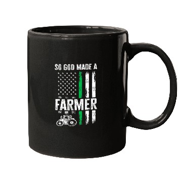Discover Tractor driving Patriotic American Flag Tractor So God Made A Farmer Mugs