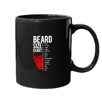 Discover Beard Size Chart Hipster Joke Caveman Trucker Hippy Mugs