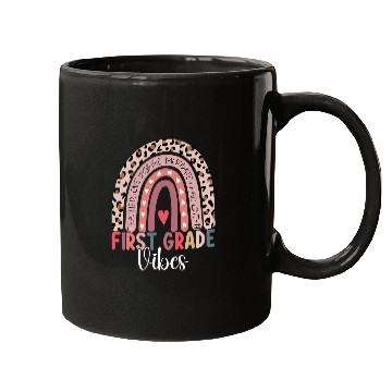 Discover 1st Grade Vibes Rainbow Leopard First Grade Teacher Team Mugs
