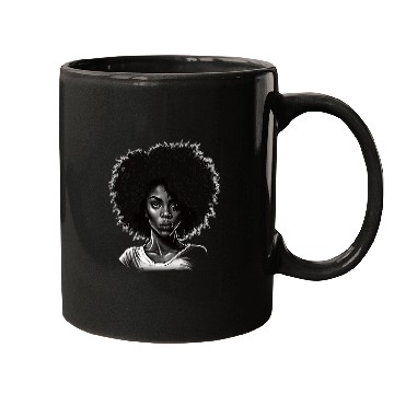 Discover Black and White Black Queen Afro Melanin Dripping Juneteenth Mugs