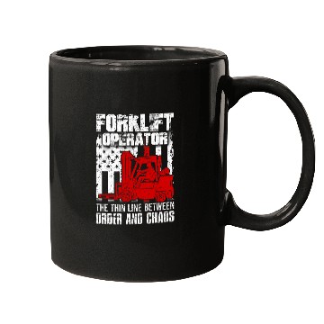 Discover Forklift Operator The Thin Line American Flag Mugs