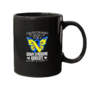 Discover Down Syndromes Awareness Butterfly Ribbon Mugs