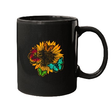 Discover Butterfly Sunshine Sunflower Butterflys 5 Mugs