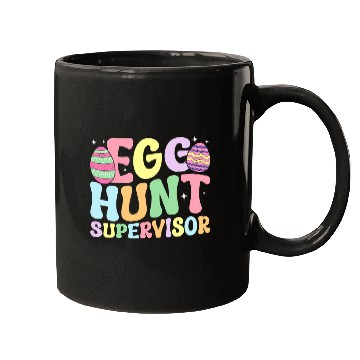 Discover Egg Hunt Supervisor Retro Egg Hunting Party Mom Dad Easter 1 Mugs