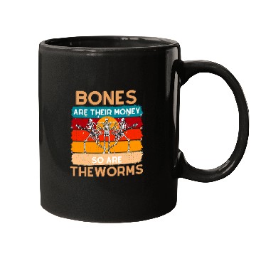 Discover Skeletons Skulls Bones Are Their Money Skeletons Playing Guitar Retro vintages Skull Mugs