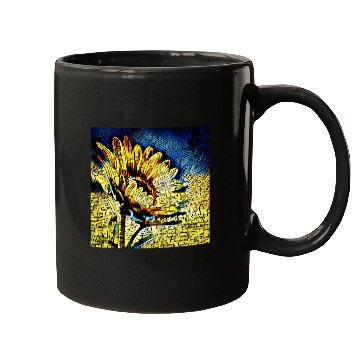 Discover Sunflower Abstract Art Retro Sun Flower Mugs